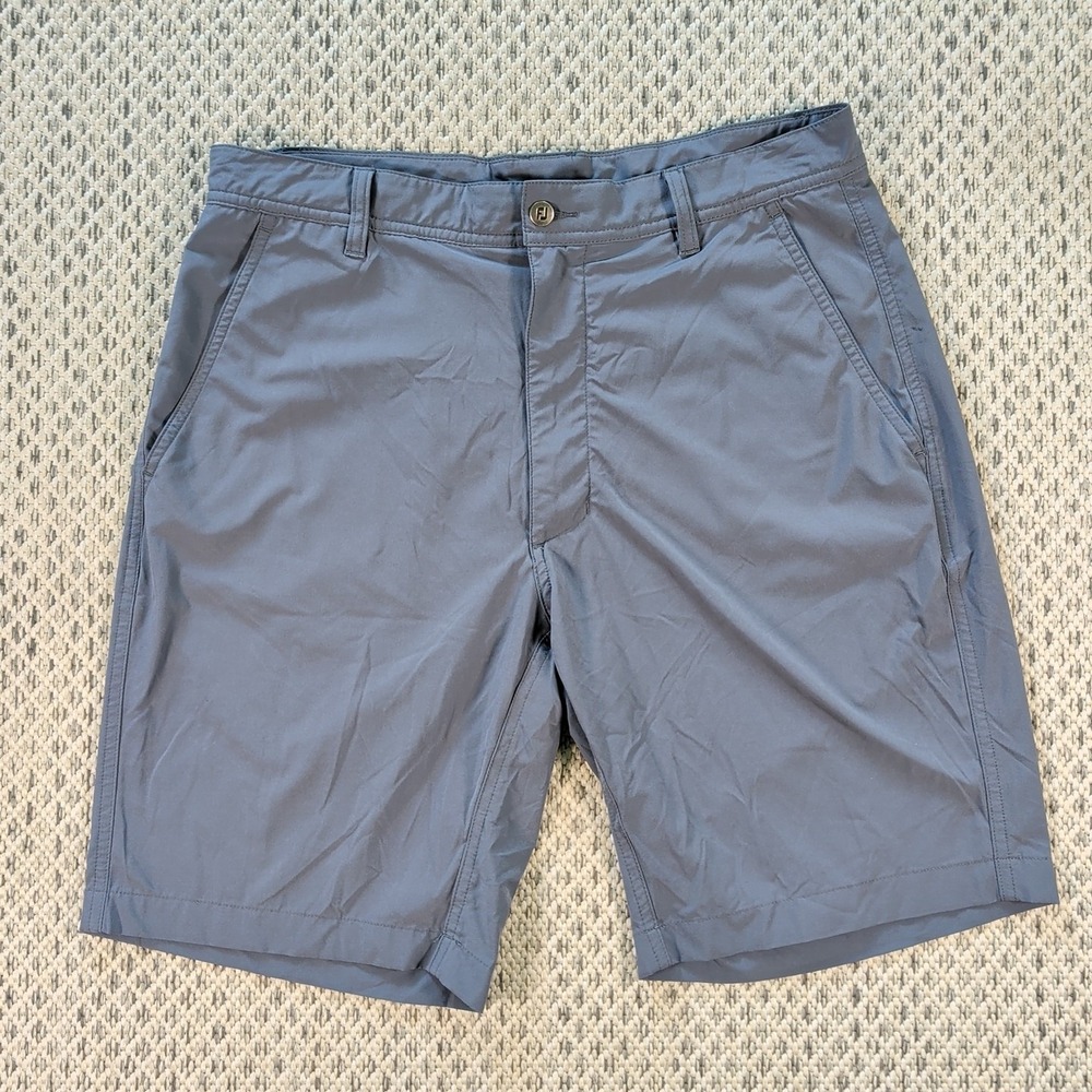FJ Footjoy Golf Men's Performance Shorts Dark Gray Size 32 W Pockets 9" Inseam